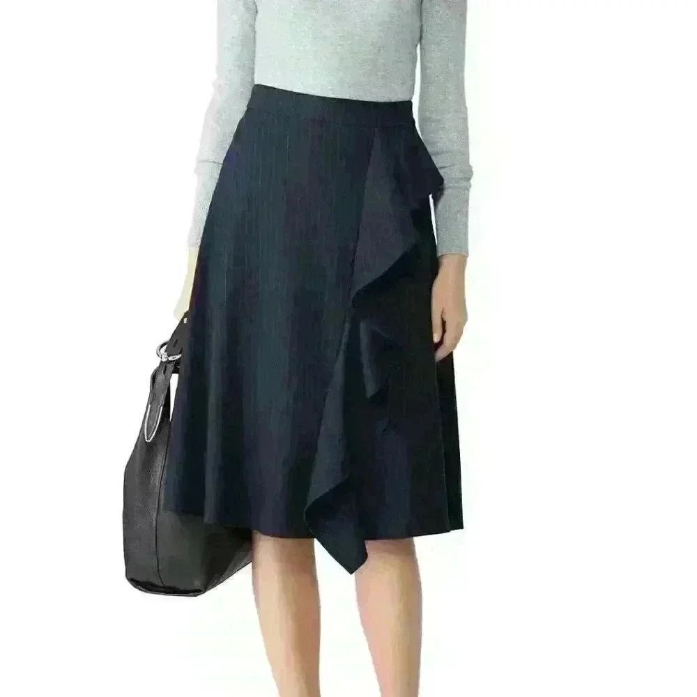 Just‎ Female Pinstripe Lily Midi A-Line Skirt – Size Small